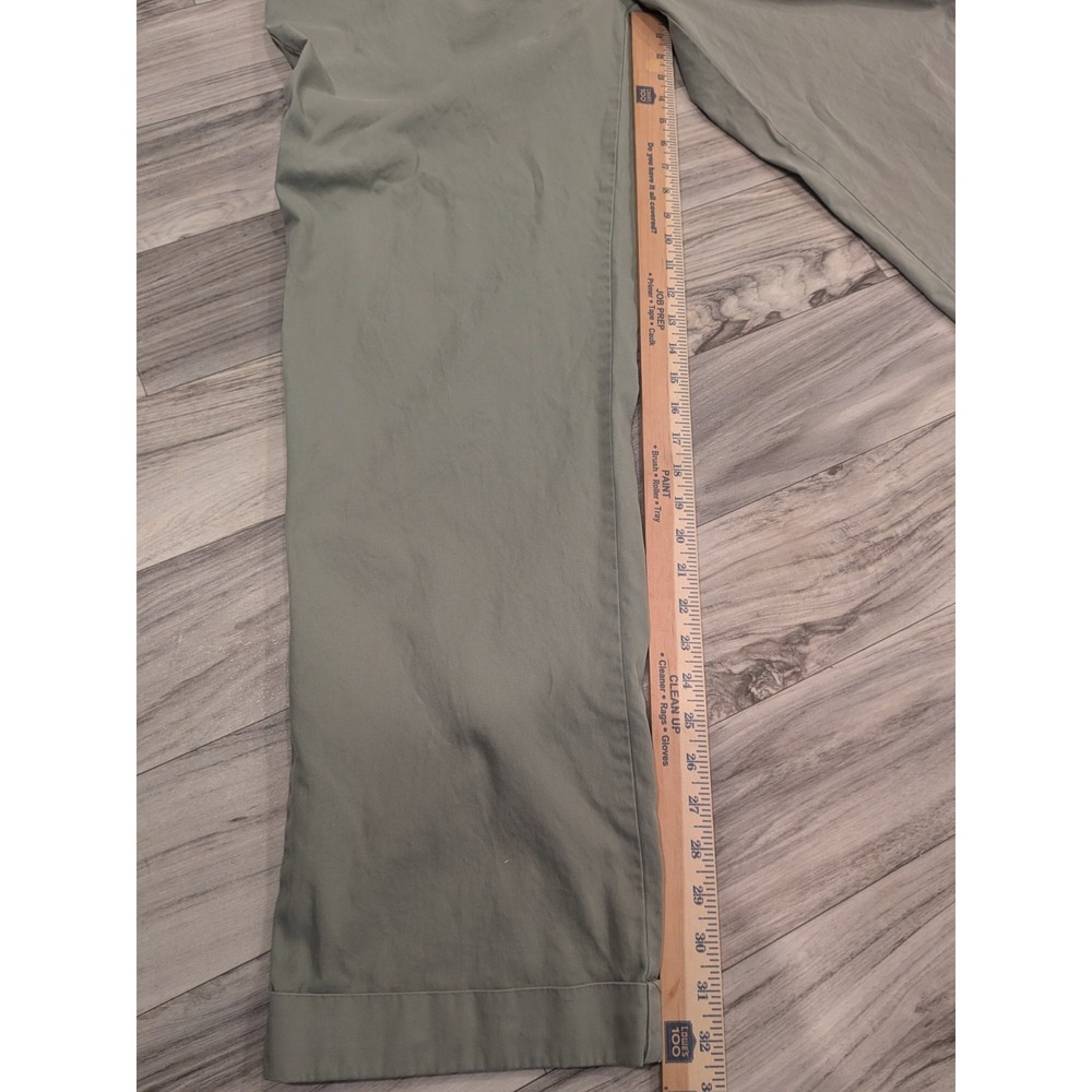 Vintage Polo Ralph Lauren Men's Hammond Pants Fit 36x32 Pleated Cuffed Olive - Picture 6 of 12